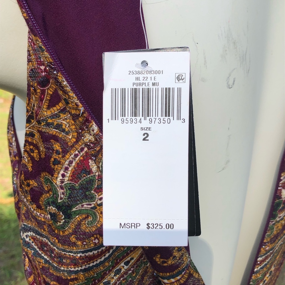 Stylish Classy Ralph Lauren Dress Maroon Paisley Print S 2 - Picture 6 of 11
